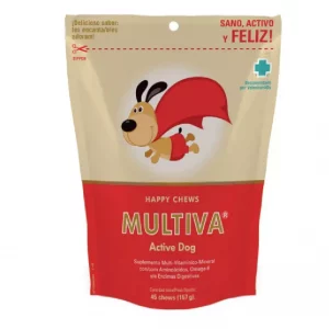 Bolsa de Chews MULTIVA® Active Dog-Suplemento Multivitamínico y Multimineral con Aminoácidos y Ácidos Grasos Esenciales Formulado en Chews de Alta Palatabilidad