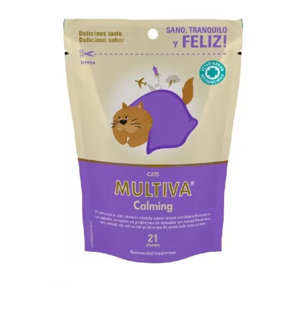 Multiva Calming Cat Suplemento de Fórmula Sinérgica para Favorecer un Estado de Calma Formulado en Chews de Alta Palatabilidad