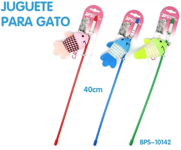 Juguete para Gato punta con Peces 40 cm
