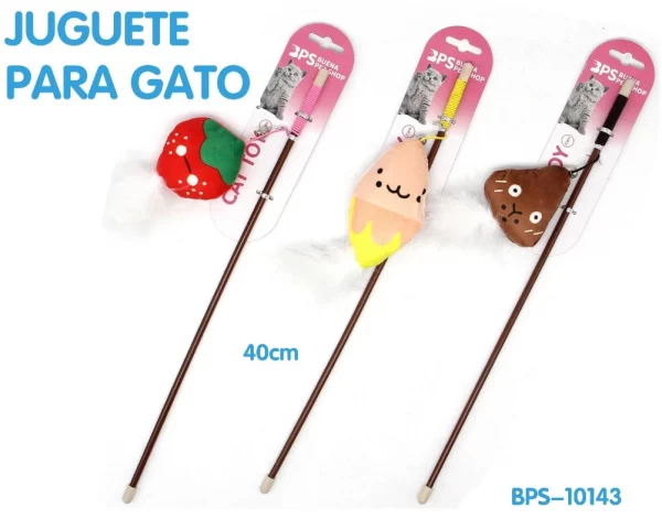Juguete para Gato de punta Frutas y Pluma 40 cm