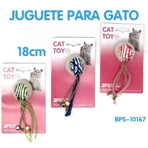 Juguete para Gato de Pelota y Cuerdas 18cm de Largo