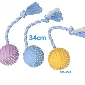 Juguete de Látex Punta Pelota y Cuerda para Perro 34cm