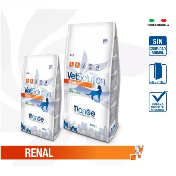 Bolsa Monge VetSolution FELINE RENAL 400g-1,5kg